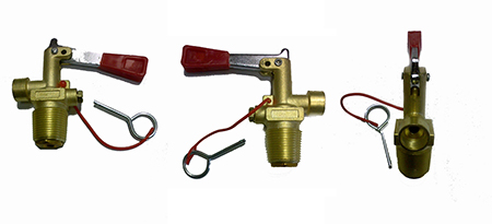 ЗПУ с корпусом из латуни для ОУ флажкового типа (резьба коническая W27,8, выход M16*1,5) с чекой на ремешке